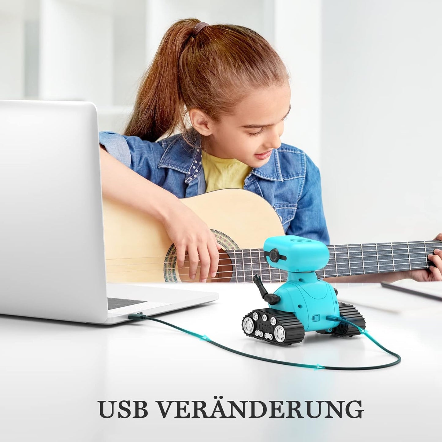 ALLCELE Roboter Kinder Spielzeug, Wiederaufladbares Ferngesteuertes, mit LED-Augen Musik und Interessanten Geräuschen für ab 3 4 5 6 7 8 Jahre Jungen und Mädchen Geschenk -Blue