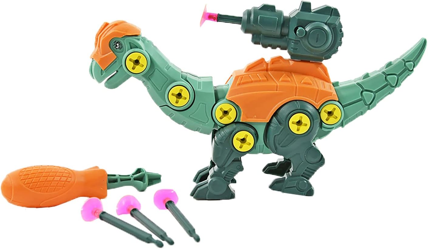 DIY Bau-Set Robo-Dino im Ei, Brachiosaurus Spielfigur, Dinosaurier-Figur mit Katapult und Saugnapf-Pfeilen, zum Bauen und Spielen, coole Geschenk-Idee für Kinder ab 3 Jahren