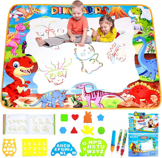 ALLCELE Wasser Doodle Matte Kinder ab 1 2 3 4 5 6 7 Jahre, Jungen Madchen Kinder Geschenke für Spielzeug 100 X 70cm Maltafel Dinosaurier Spielzeug