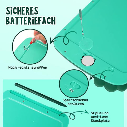 ALLCELE LCD Schreibtafel Kinder Spielzeug ab 2 3 4 5 6 Jahre alt Junge Mädchen, 8,5 Zoll Bildschirm LCD Zaubertafel Maltafel Dinosaurier Spielzeug, Weihnachten Geburtstags Geschenke (Grün)