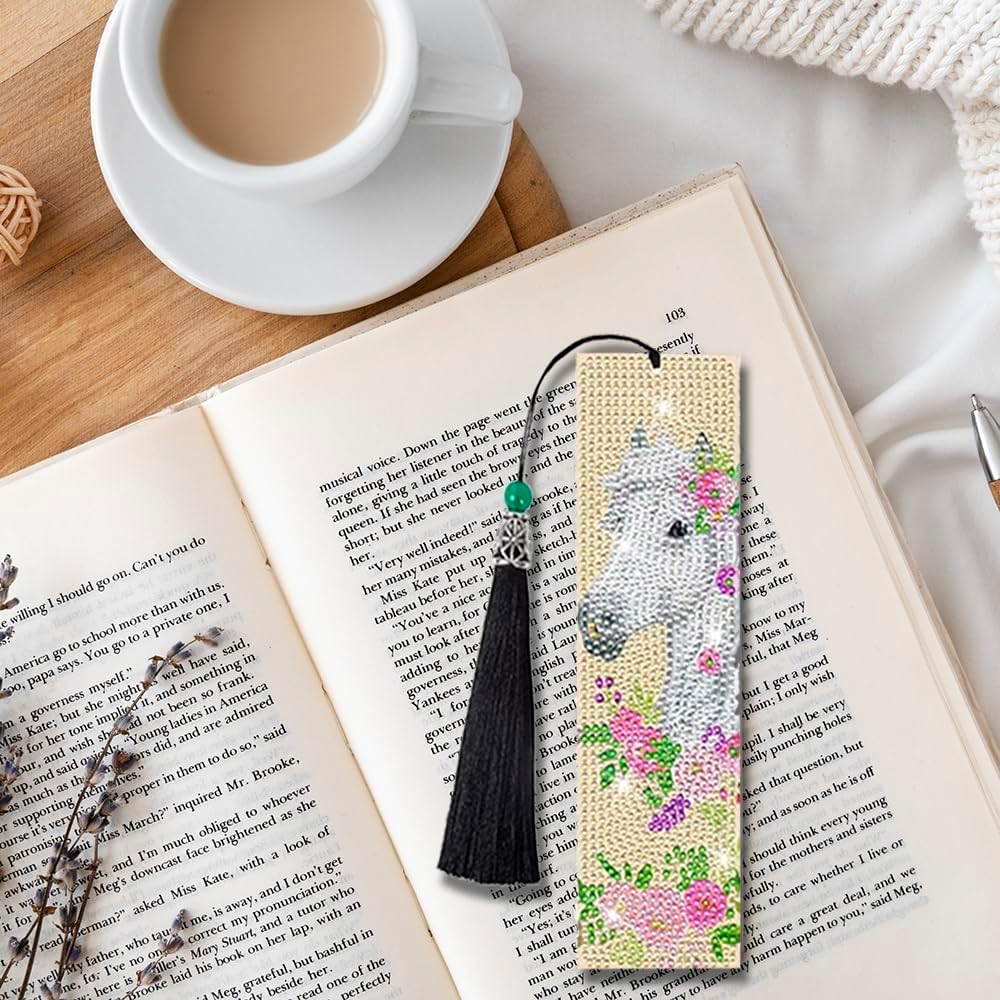 6 Stück Lesezeichen Pferd, Diamond Painting Pferd Diamond Painting Lesezeichen Diamond Painting Pferde Kinder, Diamond Painting Lesezeichen Pferd Geschenke 5D Diamond Painting Kinder Pferd