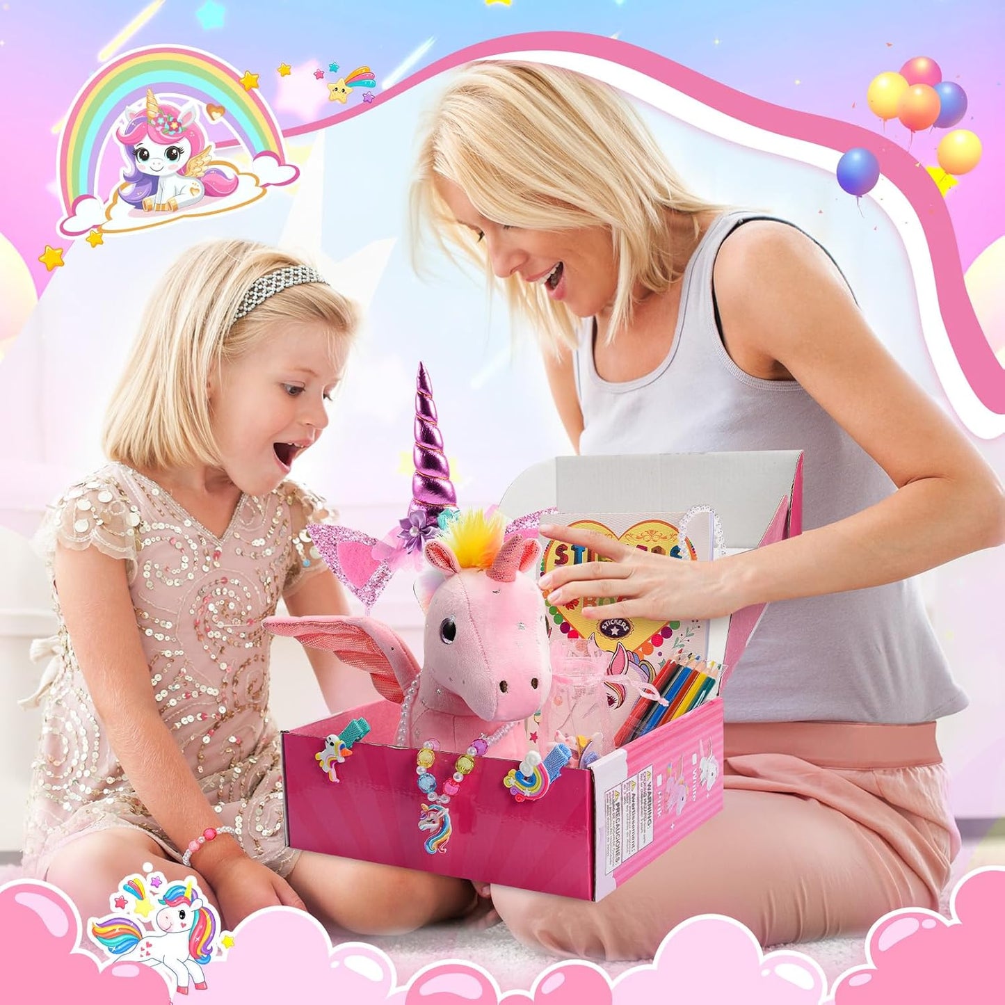 Einhorn Geschenke für Mädchen, Einhorn Spielzeug ab 4 5 6 7 8 Jahre Mädchen Kuscheltier Geschenke 3 4 5 6 7 8 Jahre Geburtstag Ostergeschenke Kinder